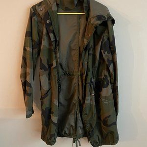 camo trench coat